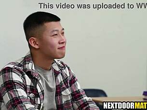fraternity jock hooks up with asian classmate after class