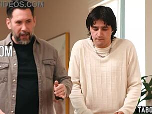 Stepson And Stepdad Double Penetrate Blindfolded Mature After Massage!