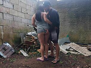 partying hard fucking hot latina outdoors bareback fun