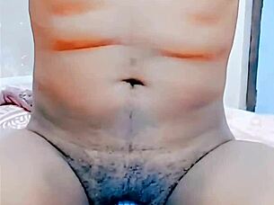 standing fuck in chastity cage has her cumming nonstop