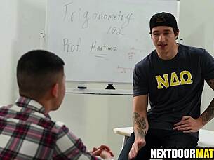 fraternity jock hooks up with asian classmate after class