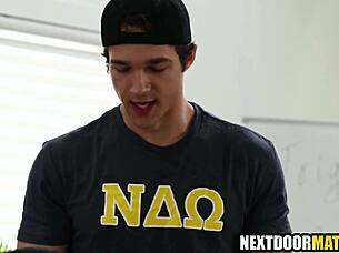 fraternity jock hooks up with asian classmate after class