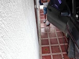 skinny 18yo stands and fucks stranger's big cock tight