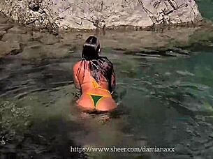 Damiana's Naked Italian Lake Bath and Wild Fuck