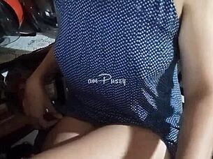 i expose my shaved asian pussy touching it soft