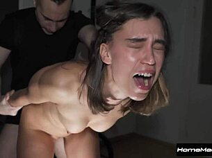 cumshot after deepthroat doggystyle and cowgirl pounding her tight throat
