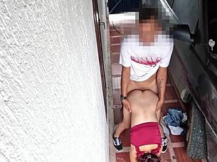 skinny 18yo stands and fucks stranger's big cock tight