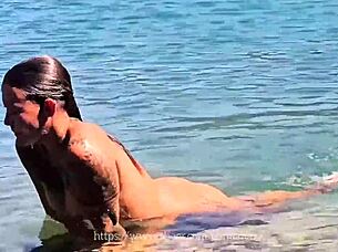Damiana's Naked Italian Lake Bath and Wild Fuck