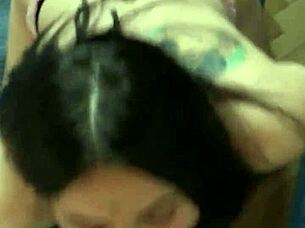 brunette gia chains up, kneels submissively for sloppy face fucking