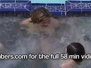 dream girls lick pussies naked in jacuzzi at spring break party!