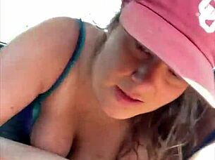 Topless Hooker Swallows Cum After Rubbing Jizz On Pretty Face In Public