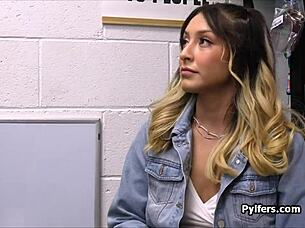wanna see latina's pierced nipples make guard horny at work? 😈