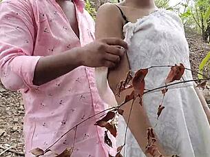 country threesome creampie bends teen over outdoors
