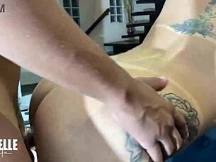 young hung guys line up to pound friend's mom's big black ass