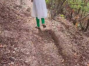 country threesome creampie bends teen over outdoors