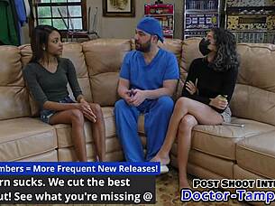 doctor tampa humiliates ebony cheerleader solana with speculum pussy exam