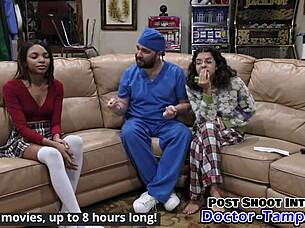 doctor tampa humiliates ebony cheerleader solana with speculum pussy exam
