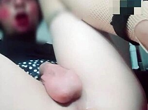 hot ladyboy anal masturbation with toys