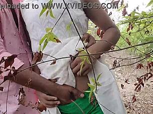 country threesome creampie bends teen over outdoors