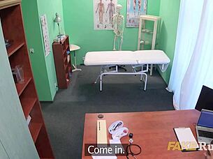doctor catches pregnant brunette patient and fucks her tight pussy deep