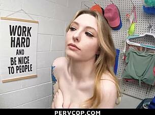 female officer handles teen shoplifter case in pervcop garage bust