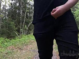hey chubbykaot, aren't you loving flashing that curvy ass and belly in the woods?