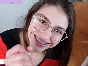 braces teen dirty talks blowjob craving cumshot shanaxnow