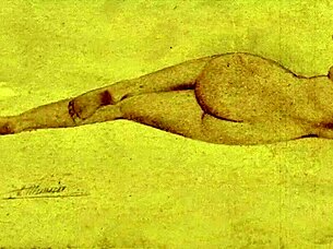 mysterious vintage hairy retro beast bends over erotically