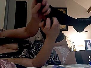french blonde slut in satin panties takes deep doggystyle ass-to-mouth pounding