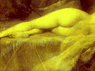 mysterious vintage hairy retro beast bends over erotically