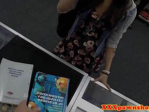 the spex beauty sneaks in to ride pawnbroker's monster cock pov hidden cam style she bounces wildly fingering herself doggystyle bent over.