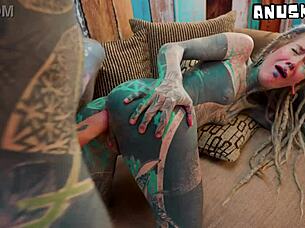 Dreadlocks Heels Girl Takes Rough BWC Anal Gapes Facial
