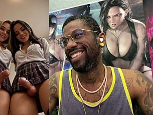cute petite trans cosplayer cums hard with huge cock in bookstore!