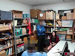 small tits brunette ripped clothes garage punishment fuck