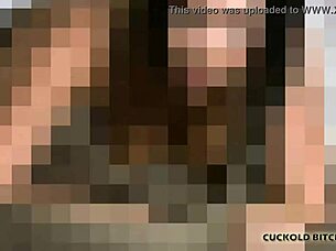 bdsm wife cuckolds hubby with brutal throat surprise