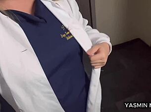 patient's teasing hands explore dr yasmin mineira's curves