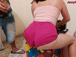 stepdaughter's tight ass tease leads to dirty rough doggystyle pounding