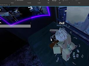 submissive roblox slut cums hard from deep backshots in thong