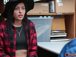 small tits brunette ripped clothes garage punishment fuck