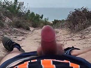 Amateur Guy Spills Tons Of Milk On Sexy Nude Beach