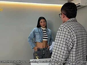 Milf psychologist milks cheating patient while ignoring his girlfriend - Salome Gil