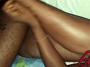 Masseuse delivers dripping wet orgasms in passionate missionary pounding