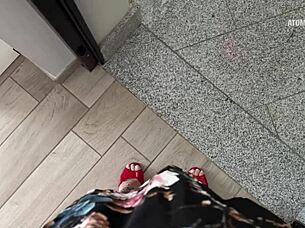 blonde wife slurps pakistani delivery cock and swallows load 😈💦