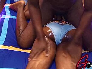 Masseuse delivers dripping wet orgasms in passionate missionary pounding