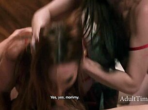 Two Redhead Milfs Dominate in Wild Cinema Gangbang
