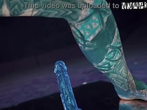 Psychedelic Hippies Pip Dildo Ride Anal Toy Play Squirting