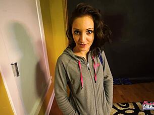 ryann's petite inked coed sloppy rimjob deepthroat cum swallow
