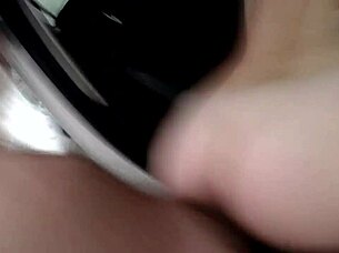 college couple's street car pussy ride