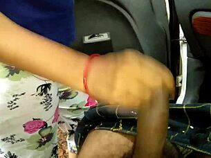 stepmom jerked stranger then rode his huge cock in car