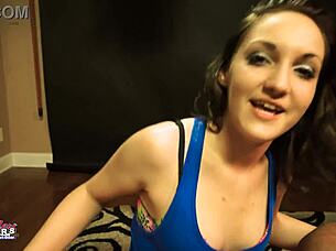 ryann's petite inked coed sloppy rimjob deepthroat cum swallow